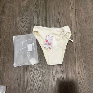 NWT Toluca Luna Midi Bikini Bottom Ivory Micro Waffle Size S